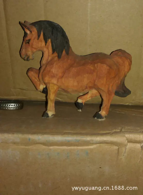 动物摆件 彩绘手工艺品木雕工艺品，木雕摆件，家居摆设品