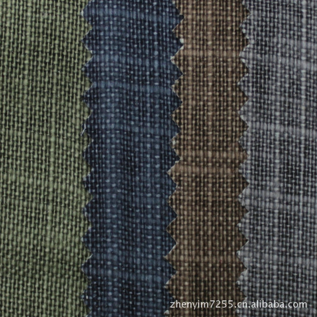 M-174  现货棉麻混纺过胶涂层面料