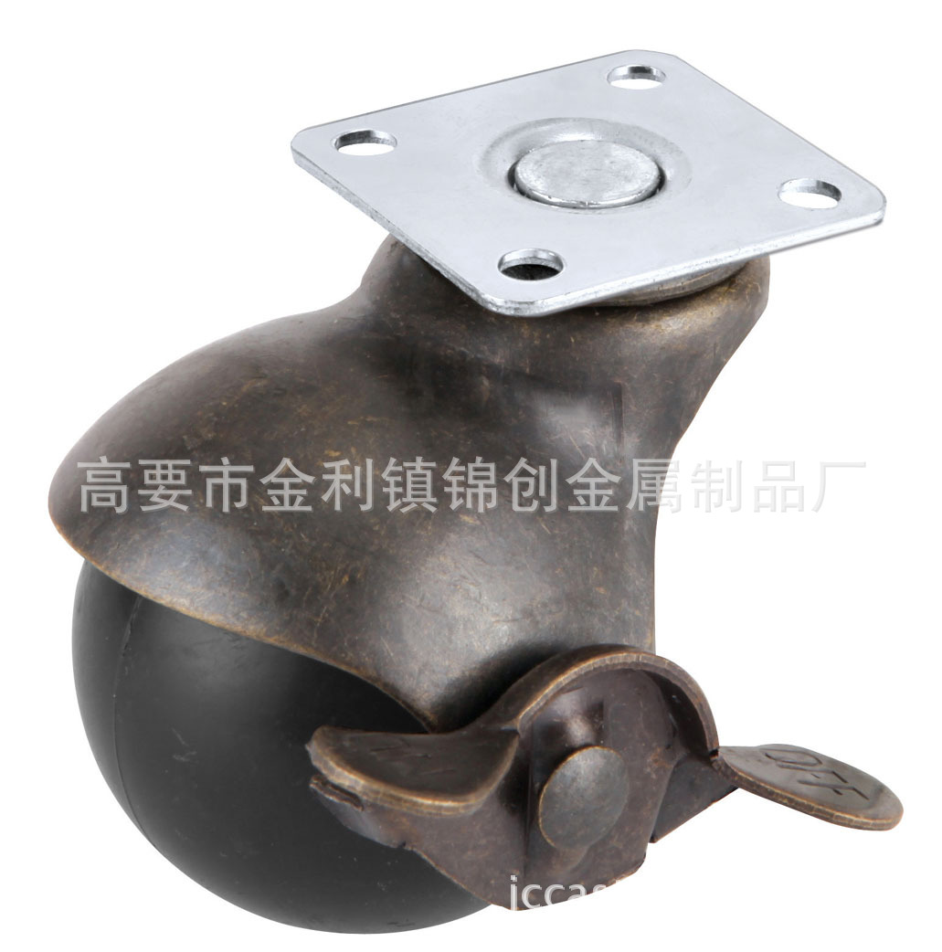 源头厂家 脚轮 球型万向轮丝杆地球轮插杆刹车卡簧沙发万向轮子