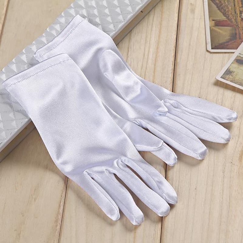 55g Weight Gloves Classification Satin Fabric Type 1 Pair Quantity Solid Color Pattern Women'S Gender Simple Style Style Women's Simple Style Solid Color Satin Gloves 1 Pair 1
