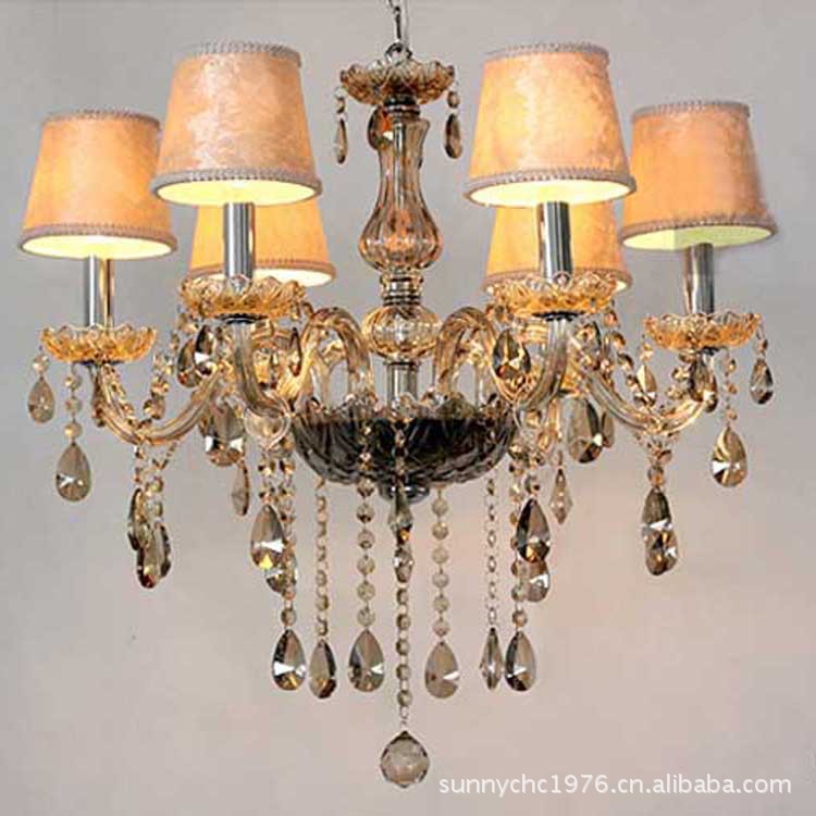 Cognac lámpara de cristal de moda moderna lámpara de araña de estilo europeo sala de estar dormitorio estudio comedor lámpara de la escalera lámpara de la habitación del hotel