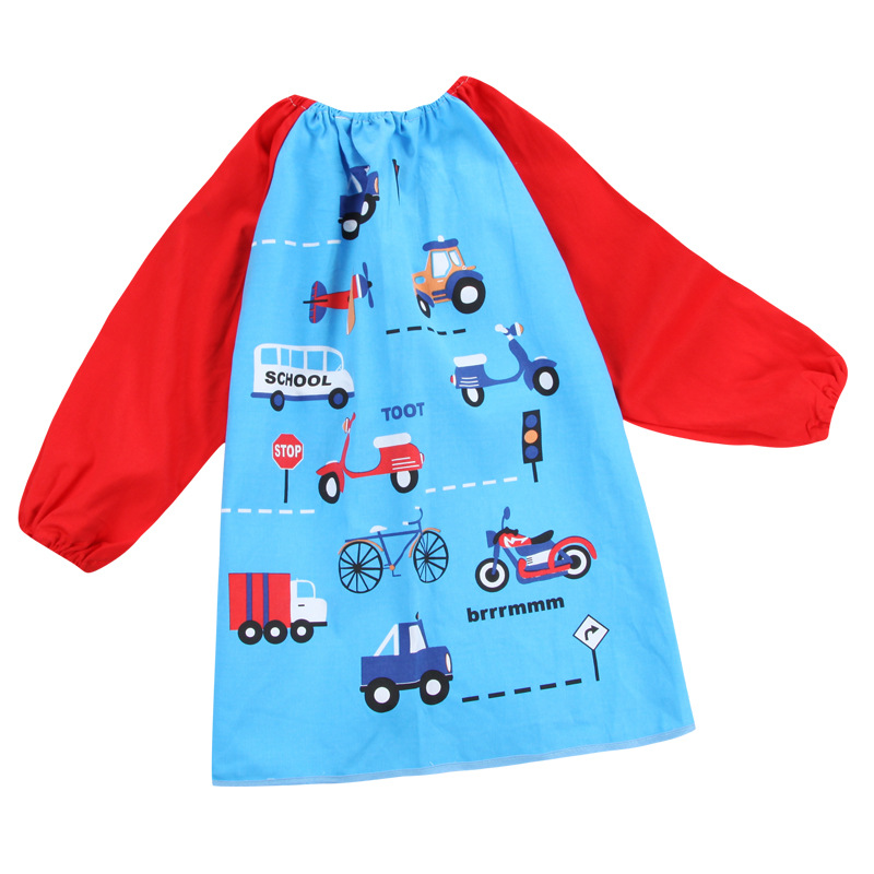 批发出口全棉儿童罩衣画画衣宝宝反穿衣