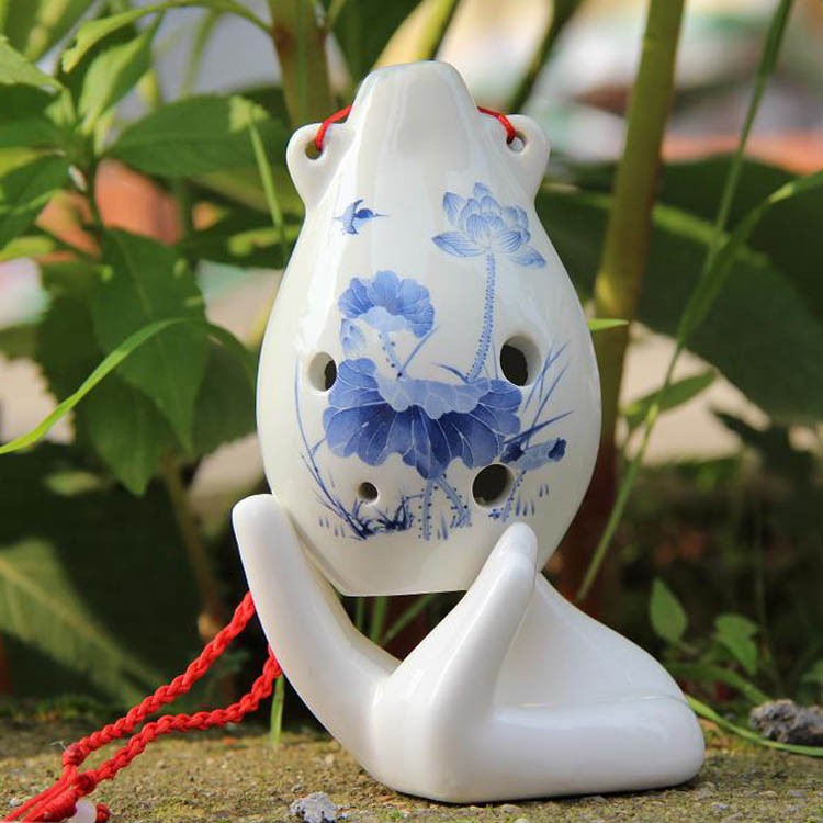 风雅式古韵精品乐器 6孔陶笛 中音C调 AC调六孔送初学乐谱|ms