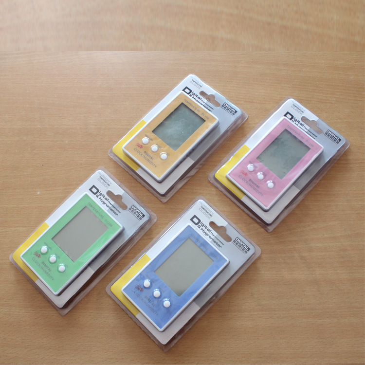 供应DC106家用室内室外电子数显温湿度计 新款带闹钟温湿度计