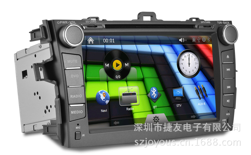 8寸丰田卡罗拉汽车影音导航车载电脑 WIFI/3G IPOD|ru