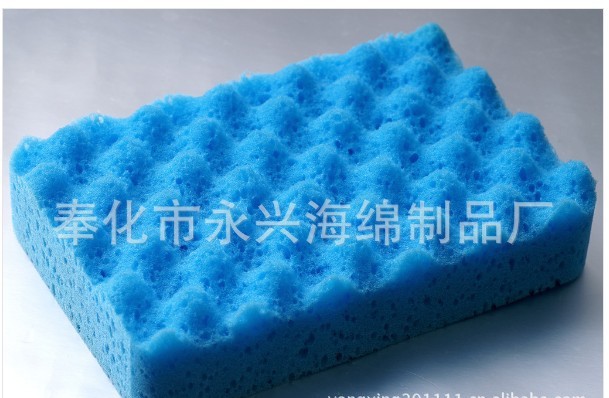 蓝色波纹海绵