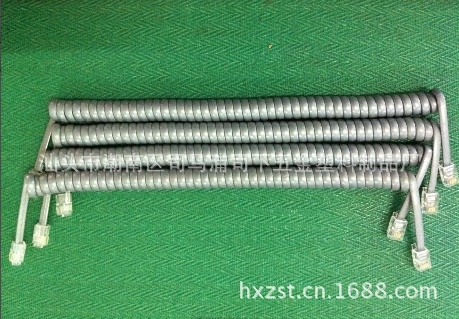 高档3股铜箔丝电话线 超细白色电话弹簧线 电话曲线弹簧线