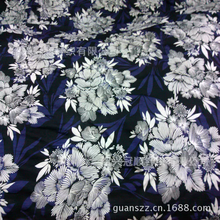 [拳头产品]供应人棉氨纶印花面料 40s赛洛纺拉架汗布 针织布料