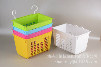 厂家直销塑料挂壁篮厨房浴室置物篮 杂物收纳整理收纳篮 YJ680|ru