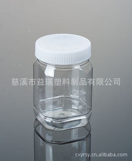 方形透明PET瓶 塑料瓶 蜂蜜瓶500G 食品包装瓶 含内盖(A7)
