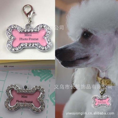 Pet ID Tag Pet Accessories Small Bone Diamond Pet Tag Halloween Easter Dog Tag