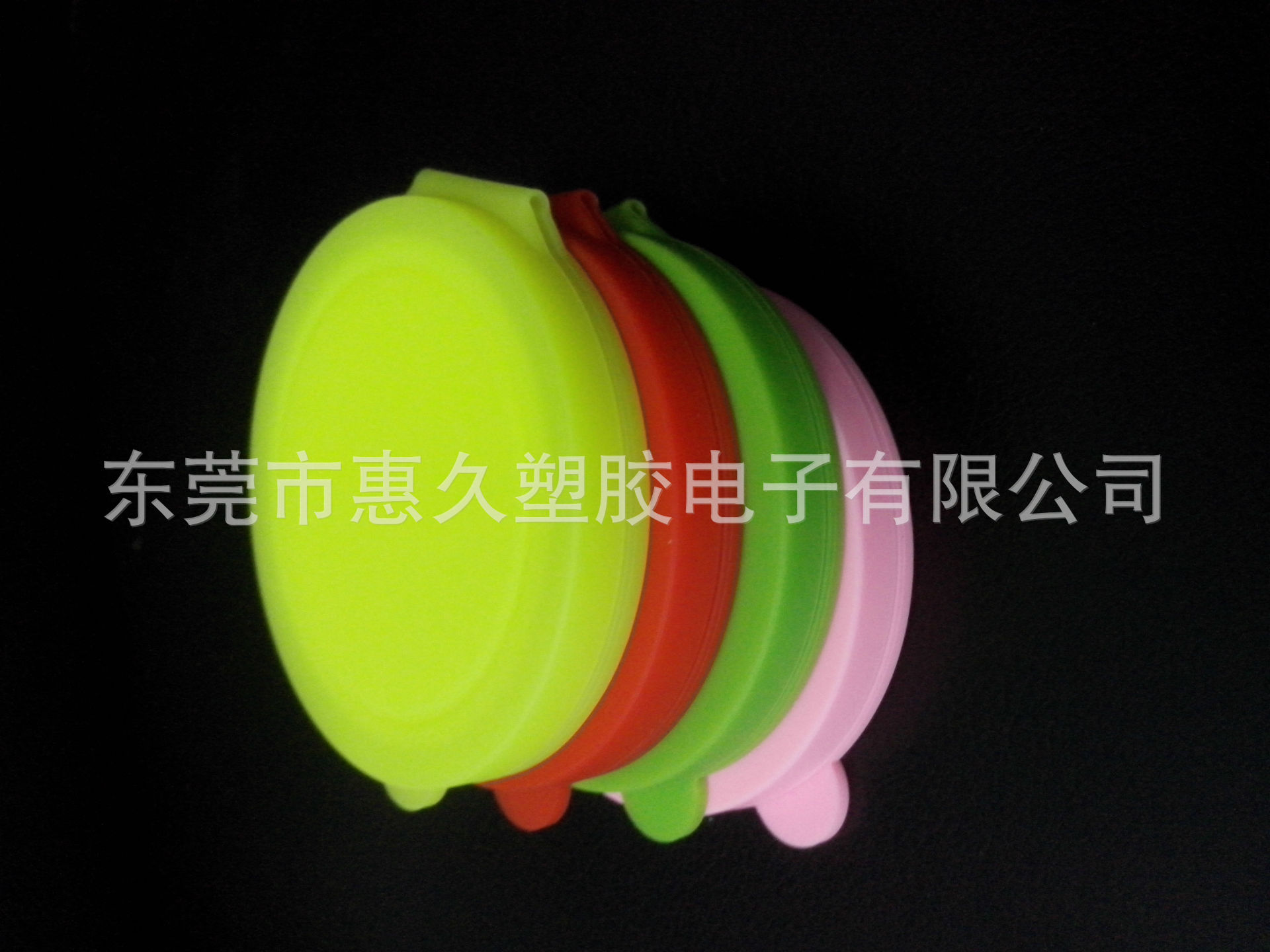 女士随身携带圆形硅胶化妆镜子包  糖果色圆形双面放大镜子包