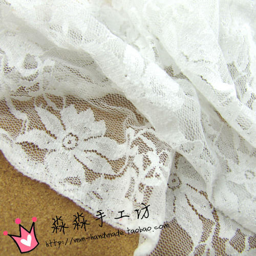 2022纺织布料 弹力漂白色刺绣镂空碎花蕾丝 晚装披肩紧身裤面料