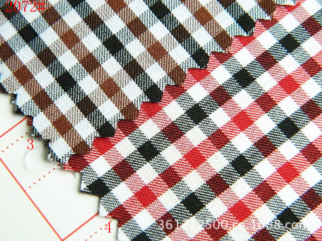 全棉色织斜纹格子布/童装男女装衬衫面料/现货批发