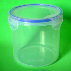 1100毫升高透明塑料圓形保鮮罐|食品儲藏罐|四面扣式PP密封罐