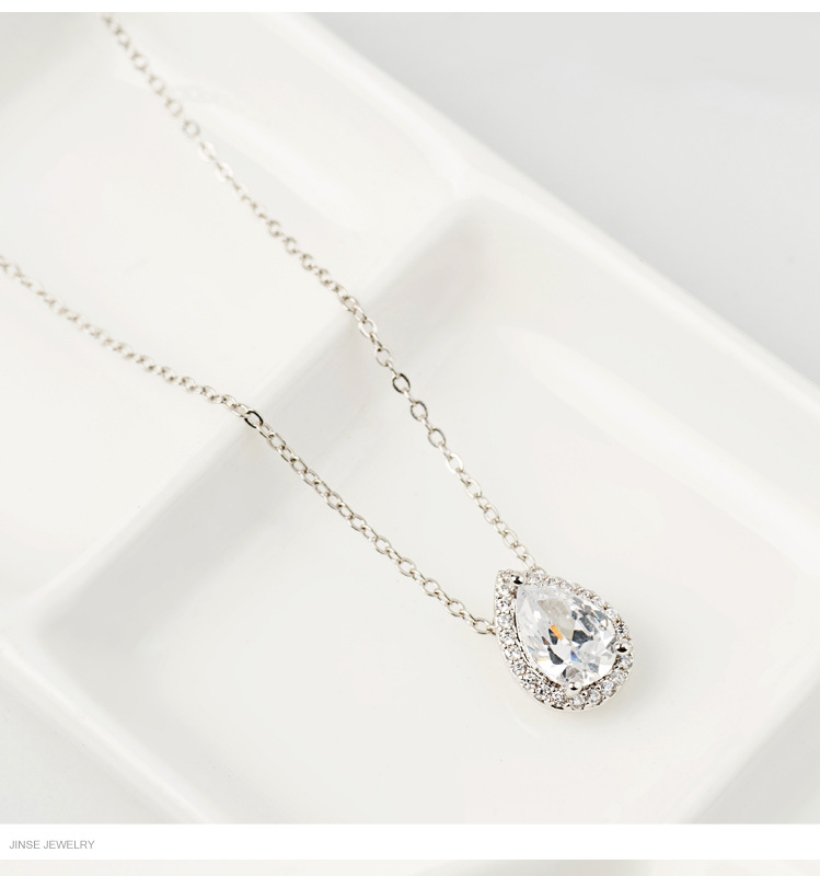 Fashion Water Drop Necklace Nihaojewelry Wholesale Zircon Necklace Simple Fashion Bridal Necklace display picture 3