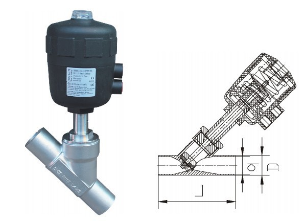 welding angle valve