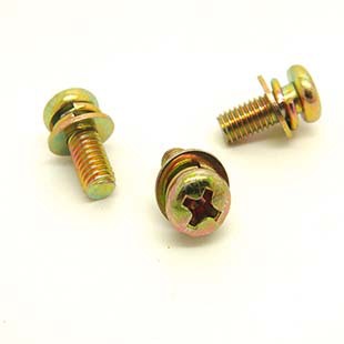 三组合螺钉，十字带垫机丝， 盘头十字，带弹垫带平垫 M3*20