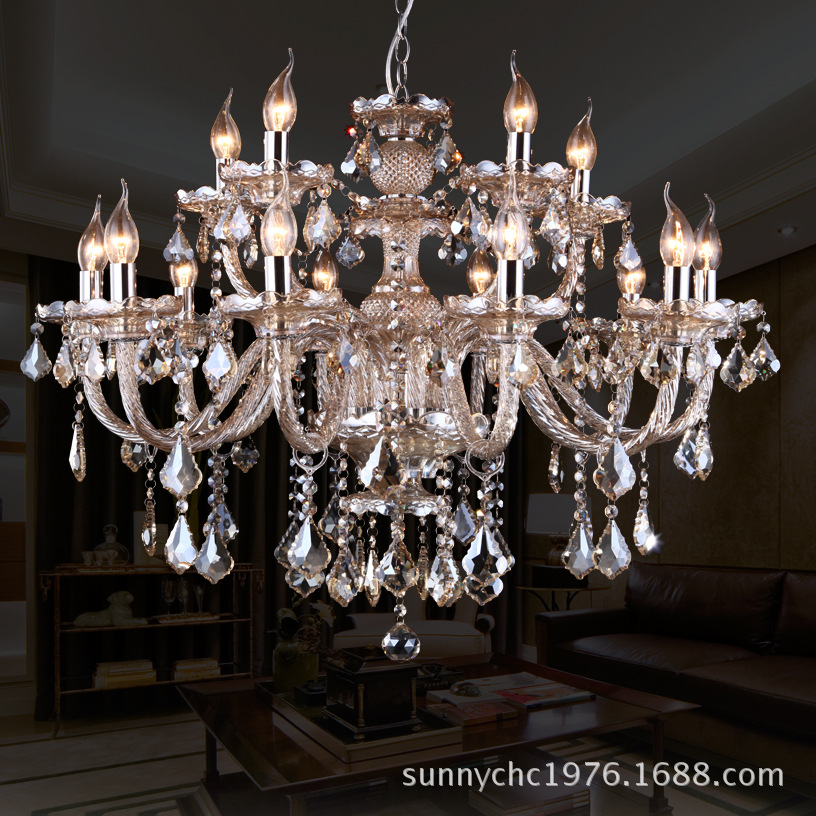 8-Cabeza de araña de cristal de coñac tubo de rosca lámpara de la vela sala de estar comedor dormitorio ocio y entretenimiento lugar