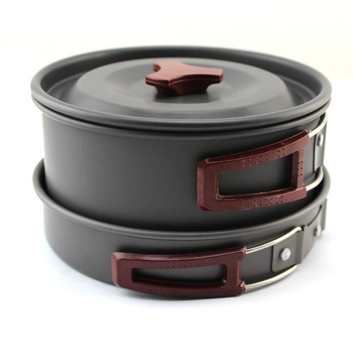 High-quality camping pot set, portable combination pot set, outdoor pot set, barbecue pot set for 2-3 people