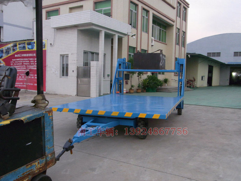 5T石材石料平板拖车 带升降台平板拖车