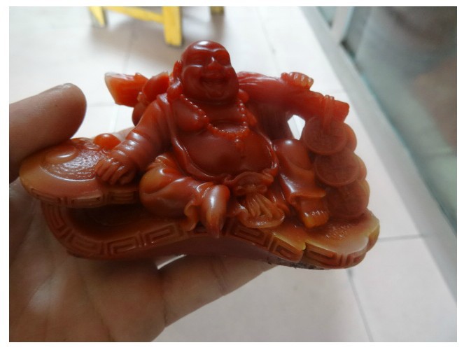 天然福建寿山石雕刻金钱佛公摆件批发家居风水 工艺品礼品收藏品|ms