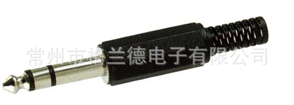 6.35大三芯双声塑料话筒插头调音台吉他音频音响立体声插头