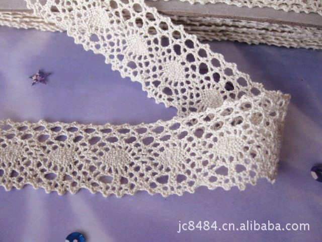 服装辅料本白色纯棉花边 单边棉线花边 DIY配件 3CM