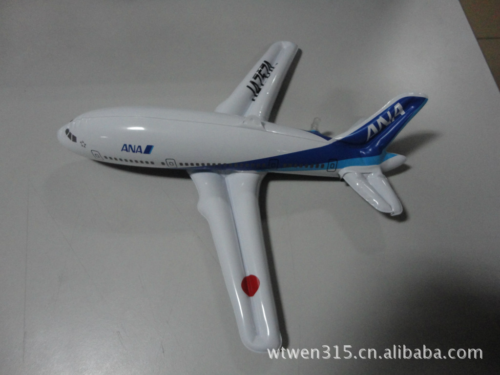 [BSCI验厂航空促销礼品]   60CMPVC充气飞机模型  吹气飞机玩具