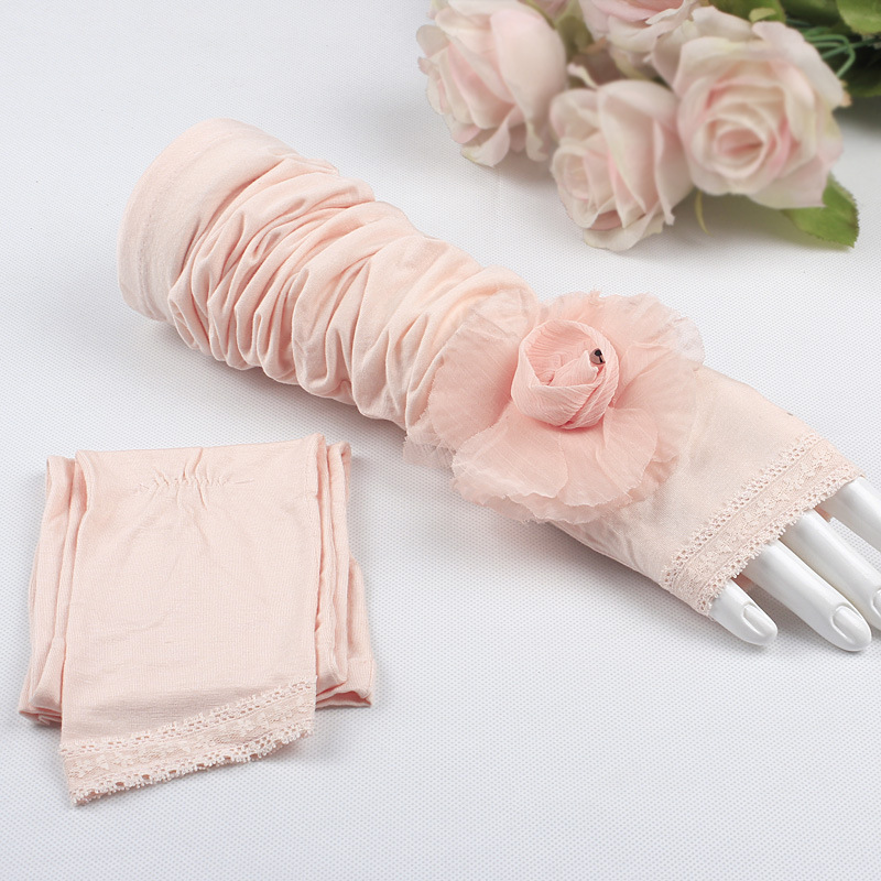 Factory direct supply Buta fashion uv sunscreen gloves anti ultraviolet summer long lace sunshade arm set Wholesale