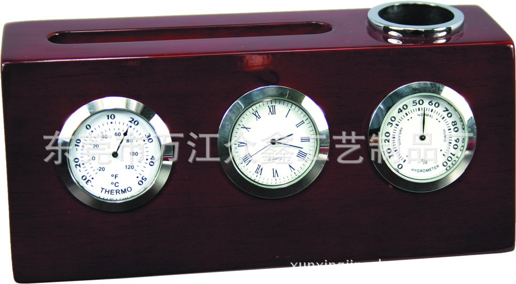 Office decor clock pen holder business card holder three-in-one office gift D6033