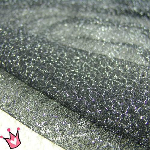 服装批发布料 黑网眼布银色乱纹柔软乱网纱蕾丝 头纱婚纱舞台面料