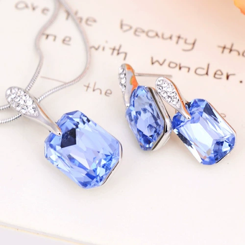 Винной Temperament imitation crystal necklace earring set decoration T102256/T100227
