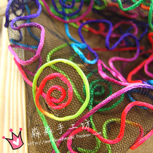 新款荧光系渐变彩色立体花盘网纱 直销装饰罩衫裙子立体花盘网纱