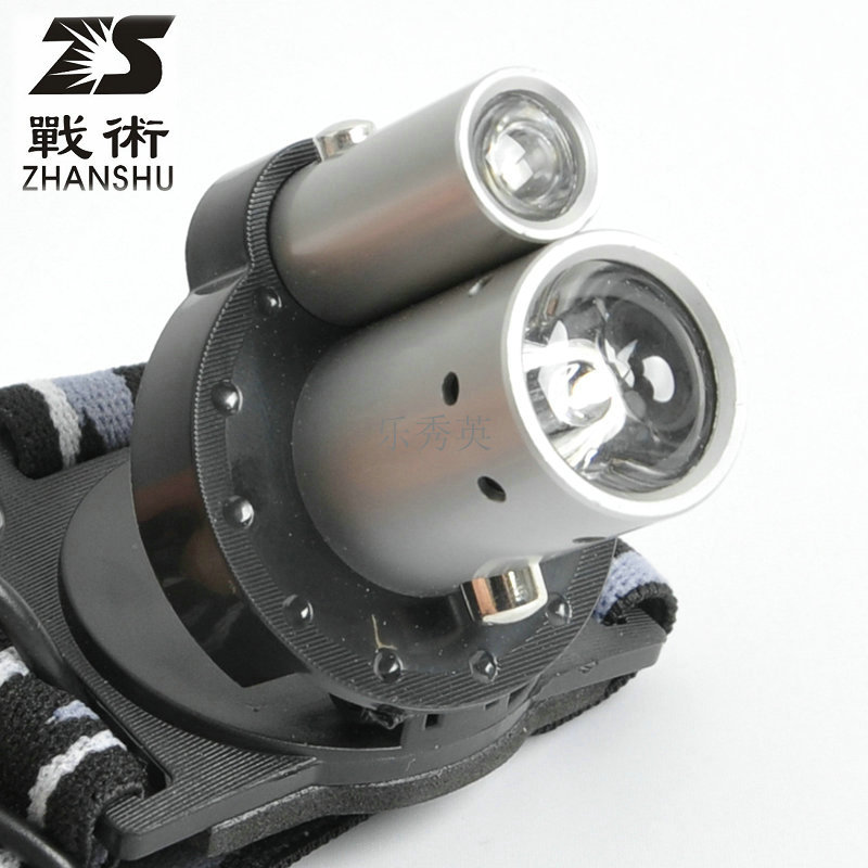ZS Tactical Outdoor new pattern LED Headlight Double tube Button Strong light Night fishing lights 6652 White light 130g
