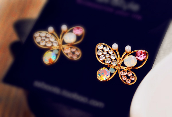 Fashion Animal Diamond Alloy Artificial Gemstones Earrings Ear Studs display picture 2