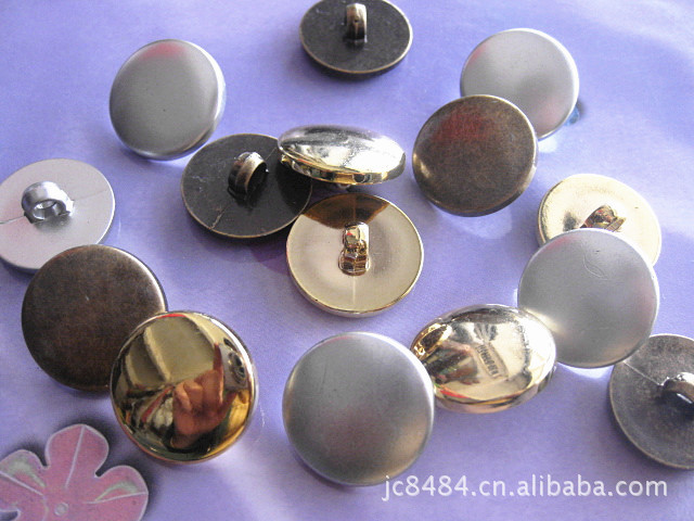 电镀金/银/古铜平面高脚纽扣 蘑菇钮扣 2CM