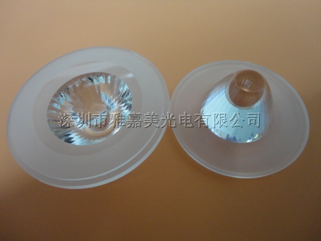 COB面光源透镜 Φ60MM-45°/60°平面水晶纹透镜 大功率LED透镜