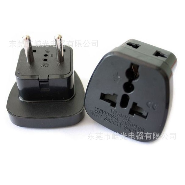 SSI-9B 4.8MM 欧式转换器 中东旅行插座 一转二 灯饰转换插头