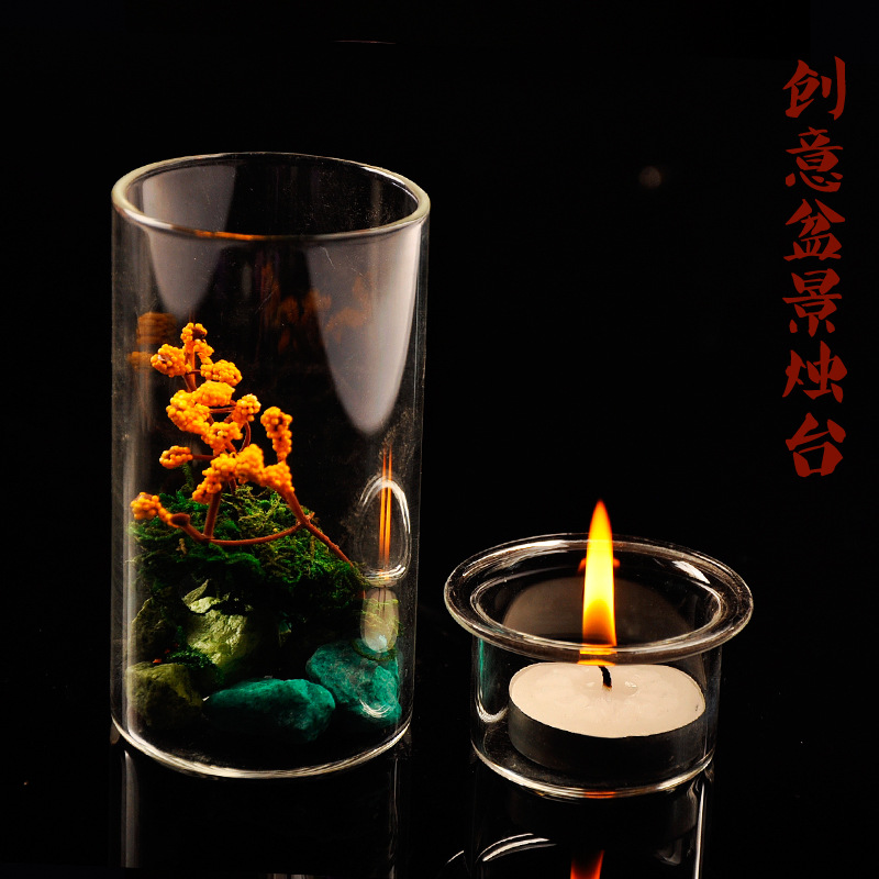 De estilo europeo DIY creativo bonsai Candelabro decoraciones de vidrio florero decoraciones caseras
