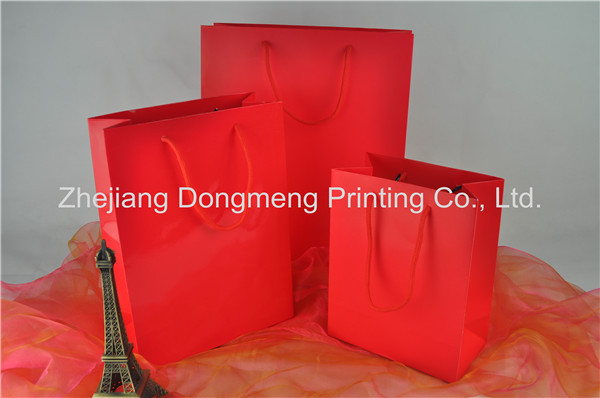 大红色 大中小三个尺寸 覆亮膜 普通购物纸袋 生产厂家