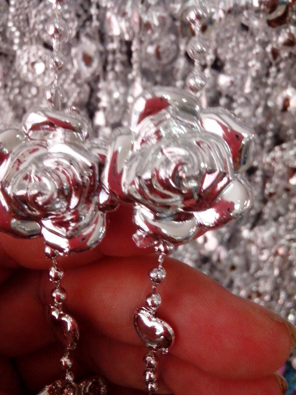 Wholesale of 10MM pearl plastic connected bead chains, wedding decoration beads, stage setting props bead curtains detail image 14