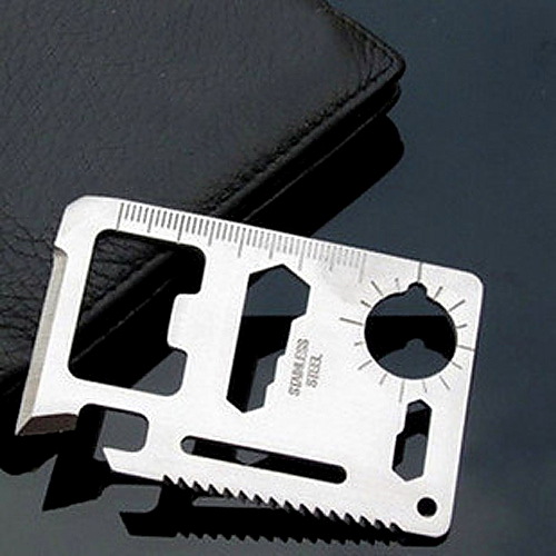 Large silver saber card multi-function tool camping credit card…