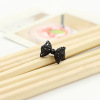 Fashionable retro black ring with bow, wholesale, Korean style, diamond encrusted