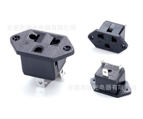 WD-601-1 美式卡位式插座 欧美式电源插座 带安装孔 UPS电源插座