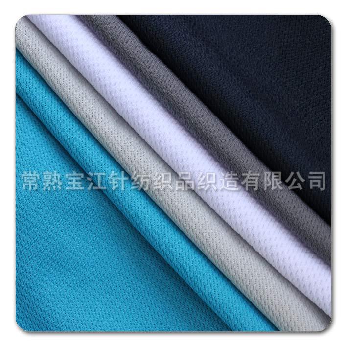 【全涤单面鸟眼布】供应T恤运动服装针织面 针织全涤单面鸟眼布