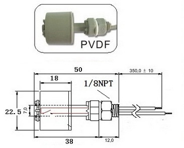 高品质进口材料PVDF直装浮球开关PTFE铁氟龙浮球开关耐高温酸碱
