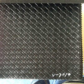 厂家生产运动器材用斜纹编织纹皮革面料手袋箱包草席纹PVC人造革