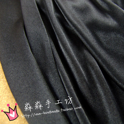 夏装原材料布料 黑色缎面有丝光里子里布里料里衬 50D亮内衬面料