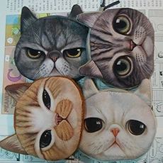 Кошелек, маленькая сумка, цифровая игрушка, котёнок, 3D